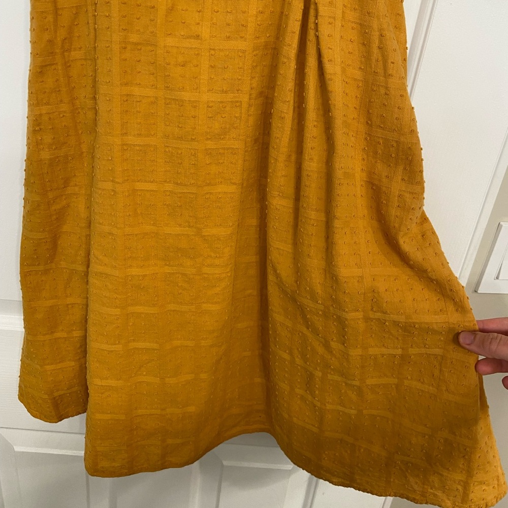 ModCloth More The Merrier Marigold Mustard Yellow Cotton Dress Sz Small - Picture 6 of 15